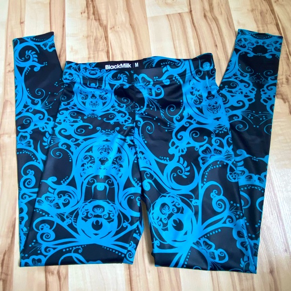 Blackmilk Pants - BlackMilk teal bath leggings